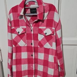 Velvet Heart Pink and White Utility Jacket